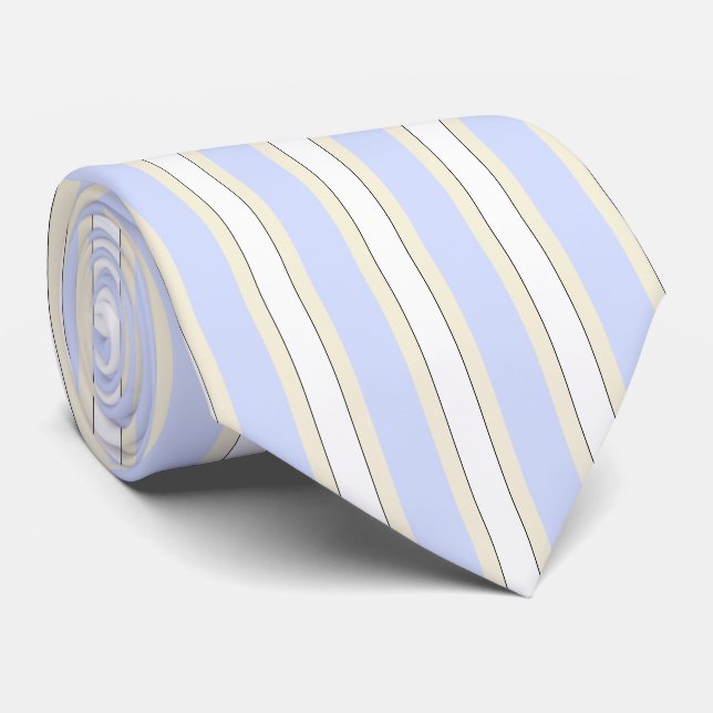 HAMbWG - Cravate - Bleu argenté/Crème/Blanc/Bleu (Roulé)