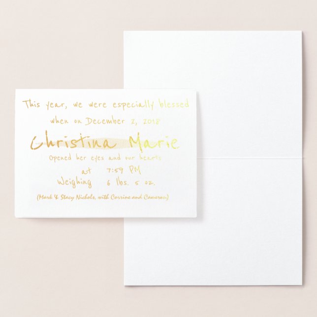 HAMbWG - Gold Foil Card - Faire-part bébé! (Affichage)