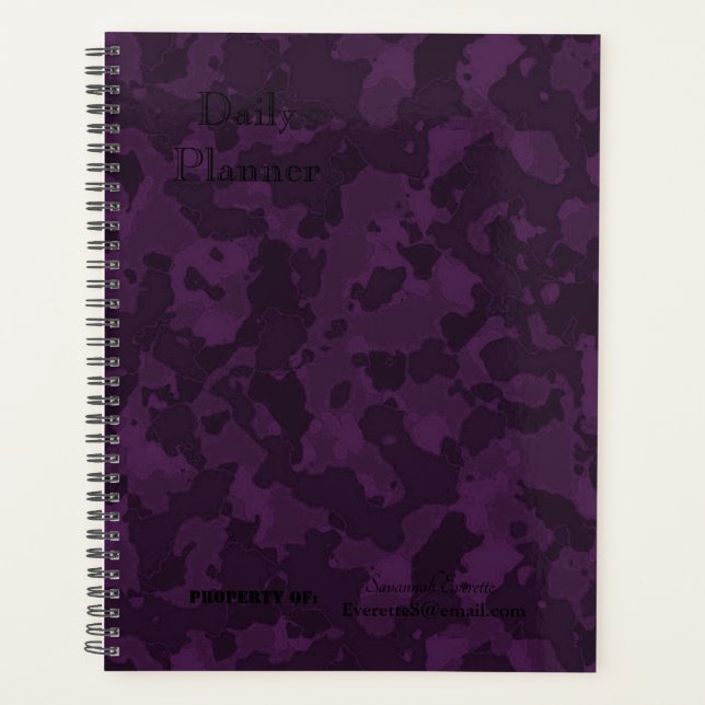 HAMbWG - Planificateur quotidien camouflage violet (Devant)