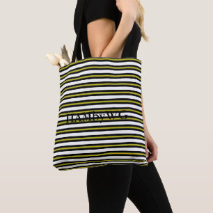 HAMbWG - Sac cabas - Rayures noires/blanches/jaune