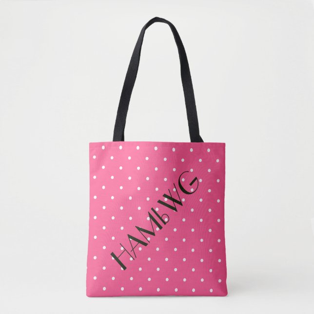 HAMbWG - Sac fourre-tout - Blanc/pois rose (Devant)