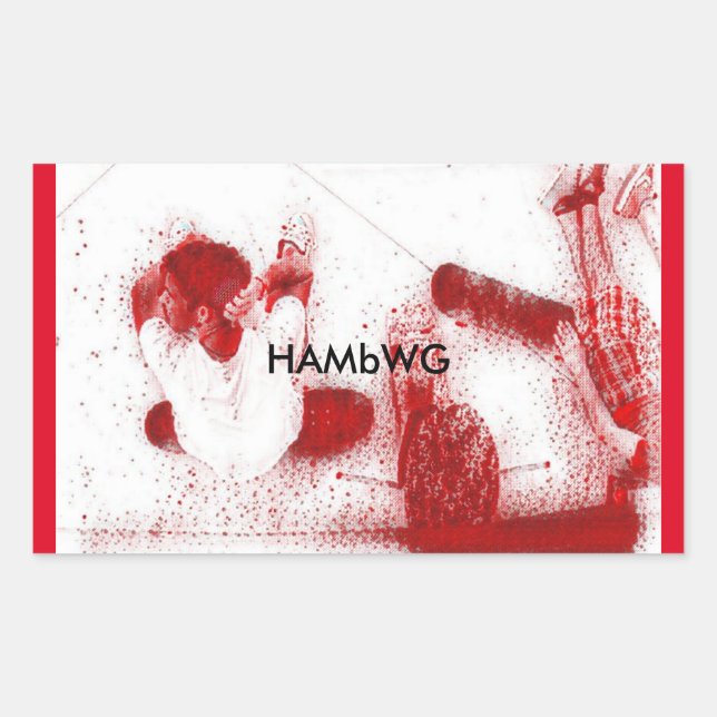 HAMbWG - Stickers - Skate Boarders Resting - Red (Devant)