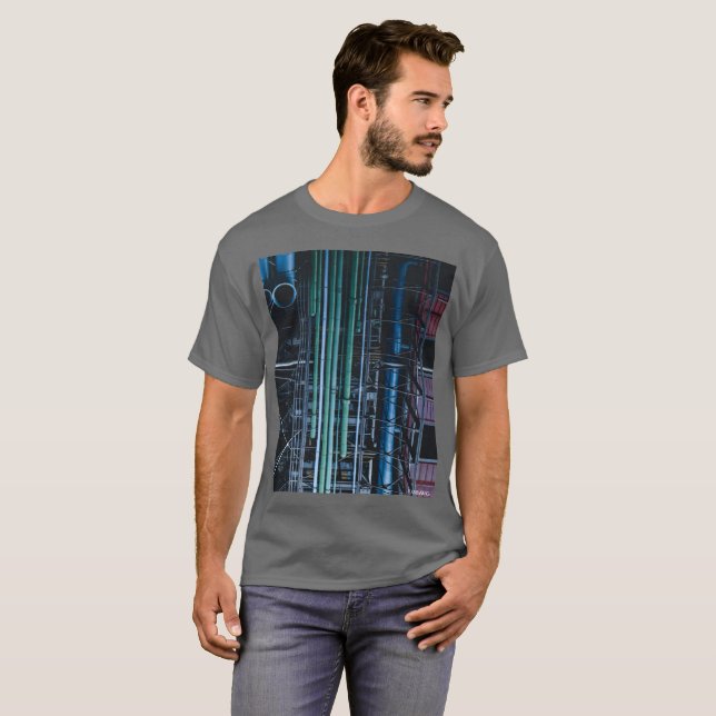 HAMbWG - T-shirt - Architecture Coloured Pipes Lg (Devant entier)