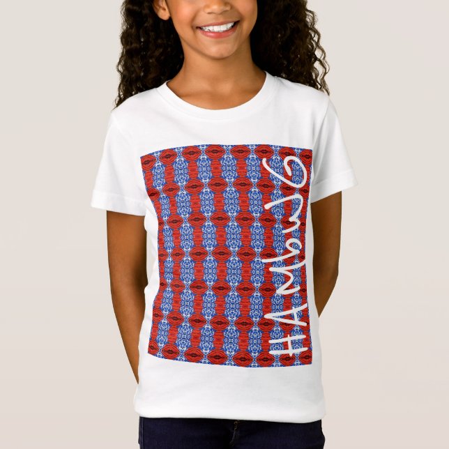 HAMbWG - T-shirt pour fille - Rouge Bleu (Devant)