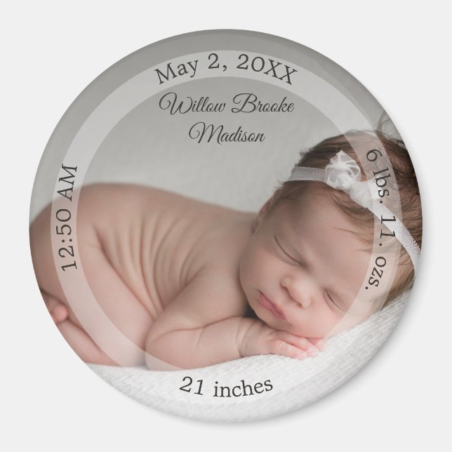 HAMbyWG - Aimant Annonce Naissance Bébé (Devant)