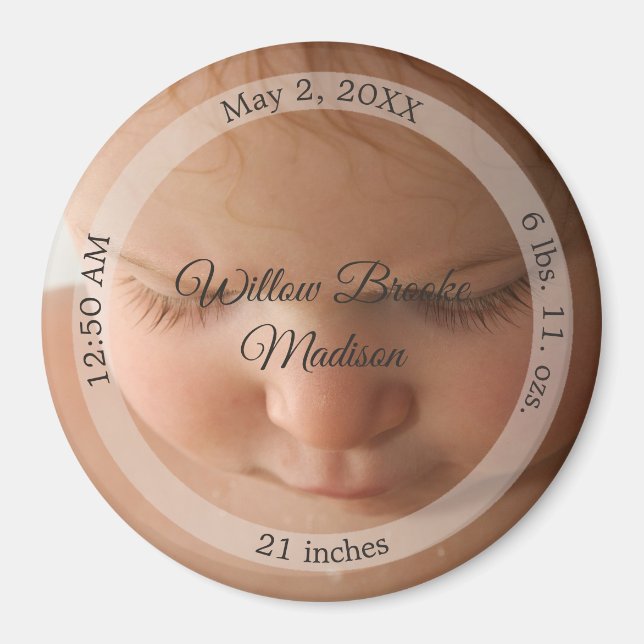 HAMbyWG - Annonce de naissance de bébé Magnet (Devant)