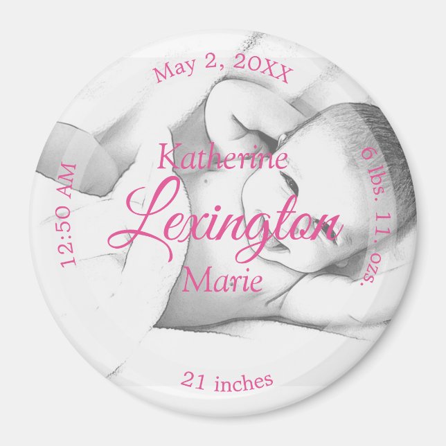 HAMbyWG - Annonce de naissance de bébé Magnet (Devant)
