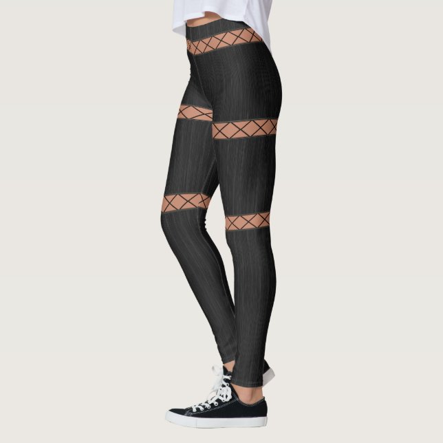 HAMbyWG - Leggings - Black Lace Design (Gauche)