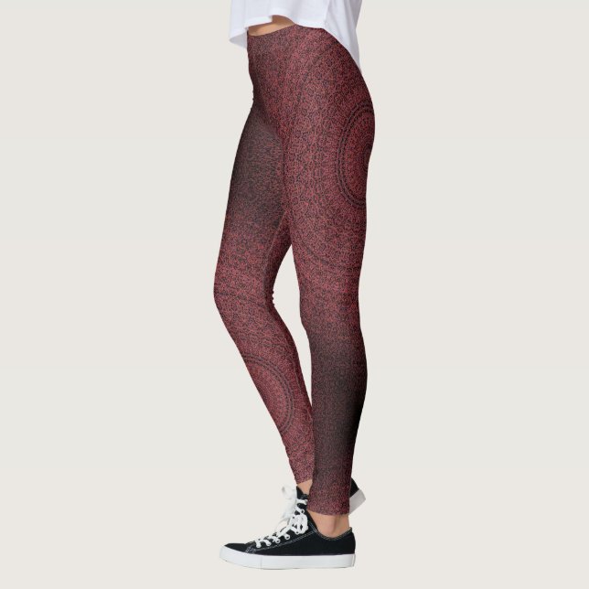 HAMbyWG - Leggings - Mandala rouge pomme indienne (Gauche)