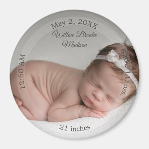 HAMbyWG - Magnet de Faire-part de naissance pour b
