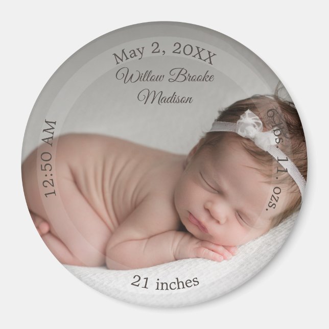 HAMbyWG - Magnet de Faire-part de naissance pour b (Devant)