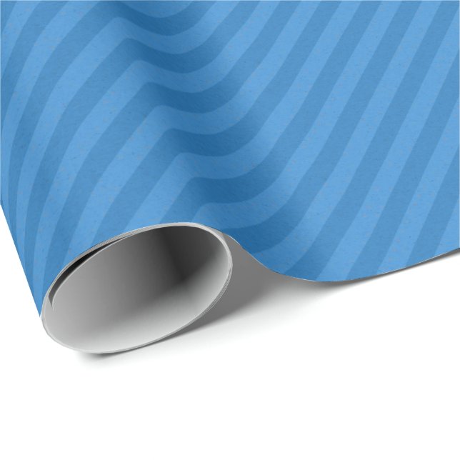 HAMbyWG - Papier cadeau -  Rayure Bleu Bleu (Coin rond)