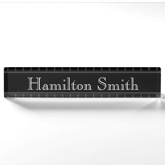 HAMbyWG - Plaque de nom de bureau - Bande noire (Devant)