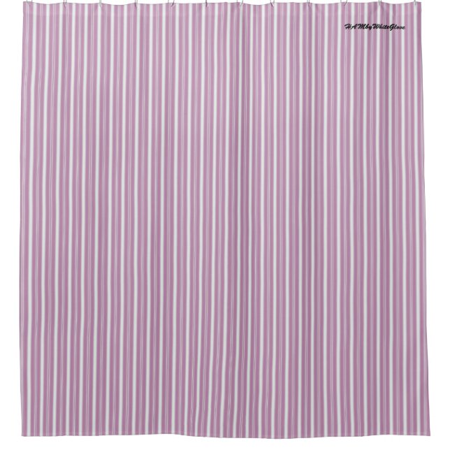 HAMbyWG - Rideau de douche - Rayure rose (Devant)