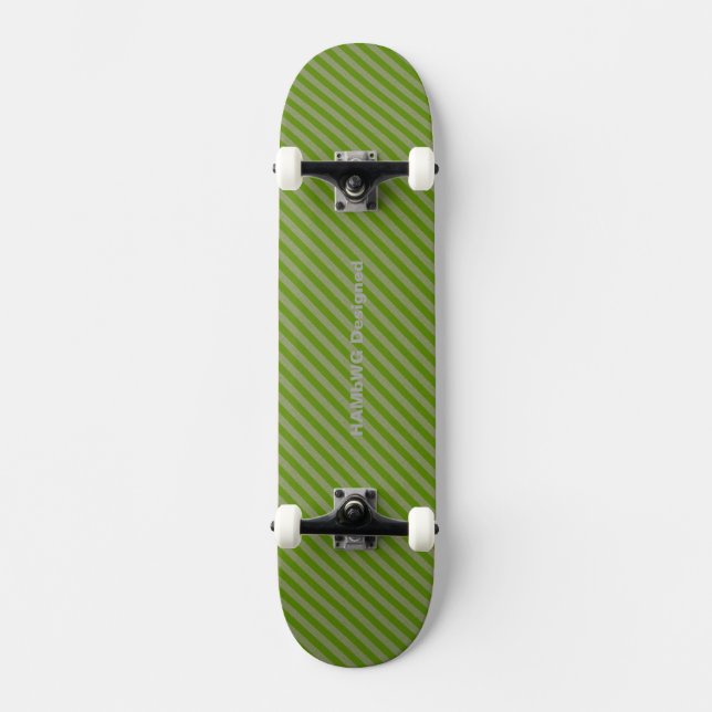 HAMbyWG - Skateboard - Greem Diagonal Stripes (Recto)