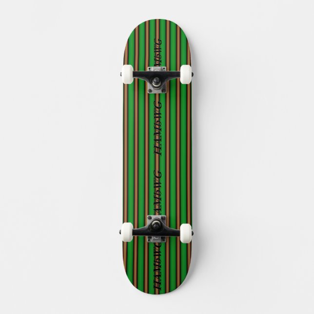 HAMbyWG - Skateboard - Rose vert avec barre HAMbWG (Recto)