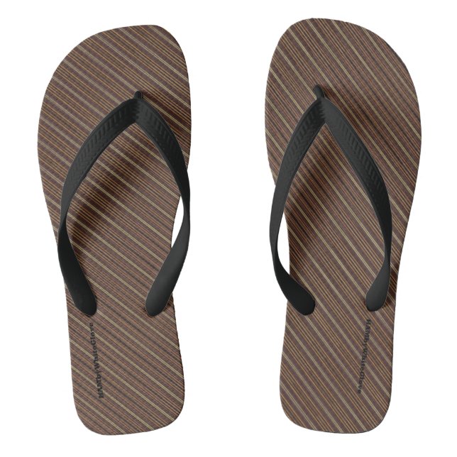 HAMbyWG - Tongs pour hommes Marron Beige Diagonal (Semelle)