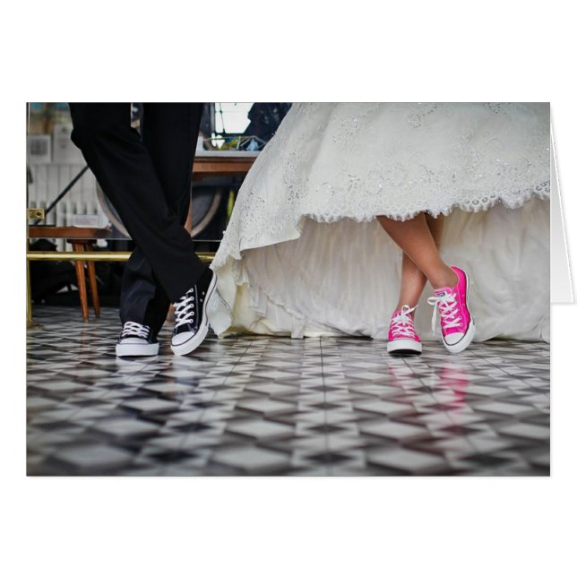 HAMbyWhiteGlove - Carte - Mariés en baskets (Devant horizontal)