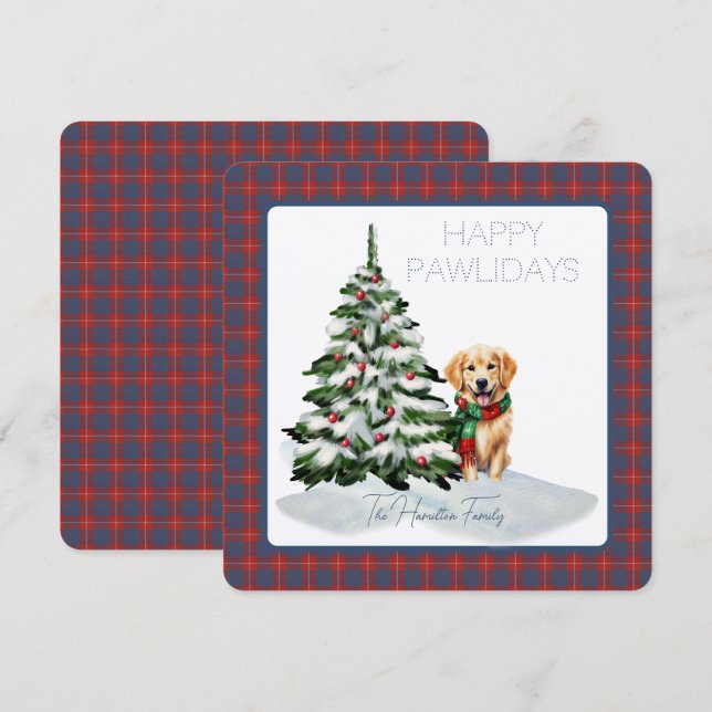 Hamilton habiller Tartan antique Happy Pawlidays C (Devant / Derrière)