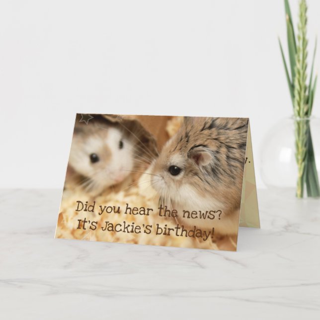 Hammyville - Jolie carte d'anniversaire Hamster (Devant)