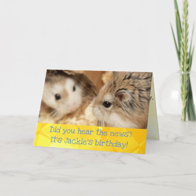 Hammyville - Jolie carte d'anniversaire Hamster (Devant)