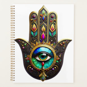 Hamsa Brun Doré Coloré Troisième Œil Arc-en-Ciel