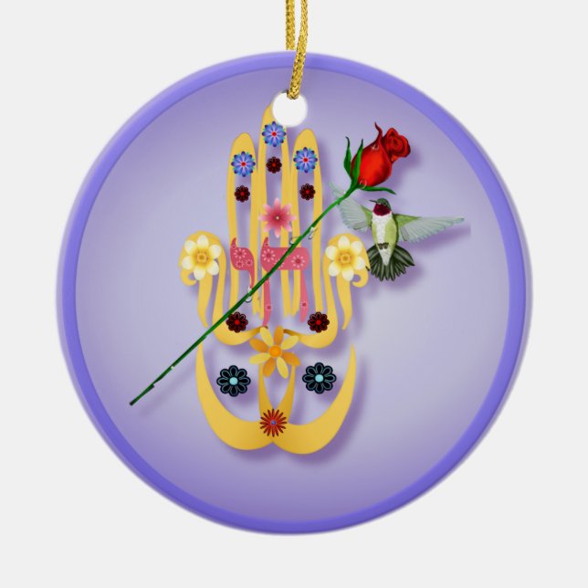 Hamsa et ornements de fleurs (Devant)
