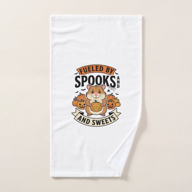 Hamster d'Halloween alimenté par les fantômes drôl (Serviette à main)