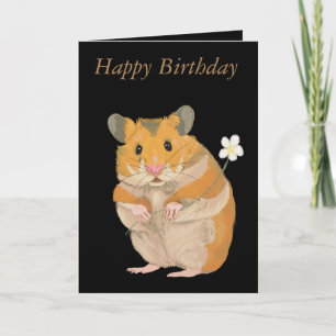 Hamster mignon avec carte à fleurs