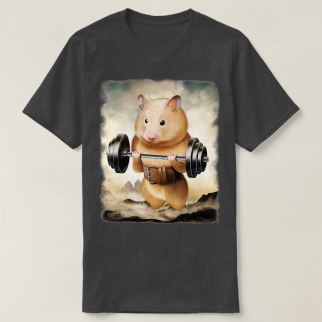 Hamster Muscle entraînement T-shirt haltère (Design devant)