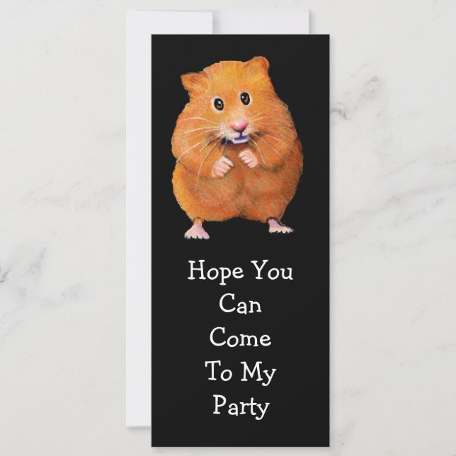 HAMSTER PARTY INVITATION : Art original (Devant)