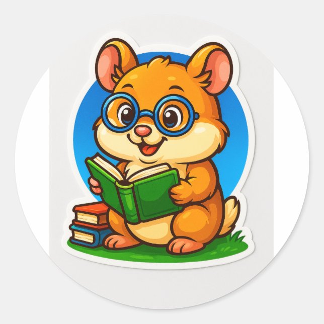 Hamster Reading Sticker (Devant)