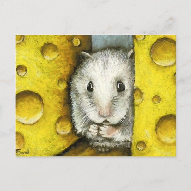 Hamster sur une carte postale de plateau de fromag (Devant)