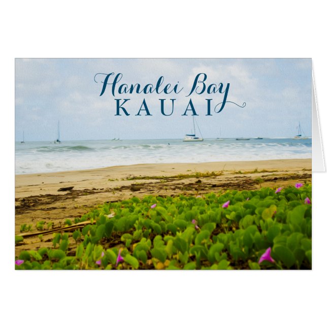 Hanalei Bay Kauai Hawaii Beach & Bateaux (Devant horizontal)