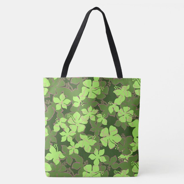 Hanalei Hawaii Hibiscus Camo Floral Beach sac (Devant)