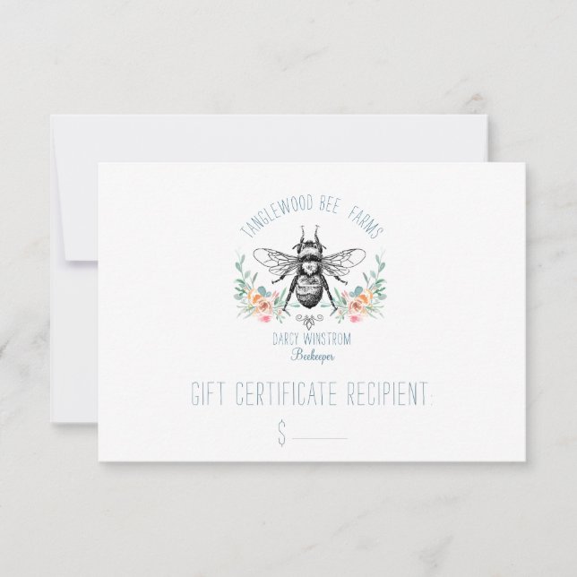 Hand Draey Bee Beekeeper Apiary Floral Disque (Devant)