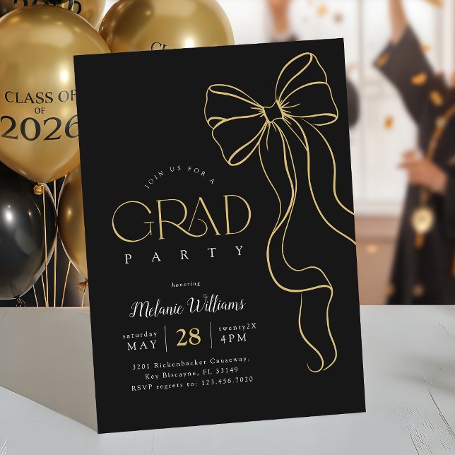 Hand Drawn Bow Graduation Invitation (Créateur téléchargé)