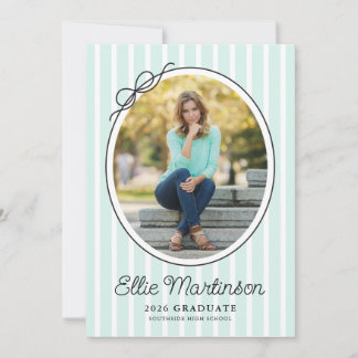 Hand Drawn Bow Photo Graduation Party Invitation