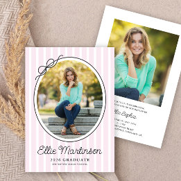 Hand Drawn Bow Photo Graduation Party Invitation