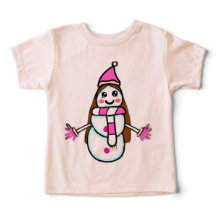 Hand-Drawn Cute Snow Woman – A Young Artist's Visi