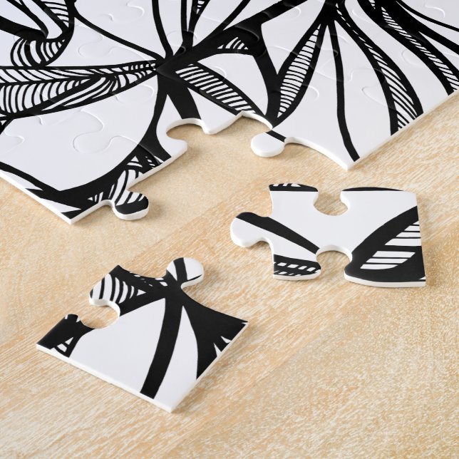 hand-drawn PUZZLE black and white line art colorit (Côté)