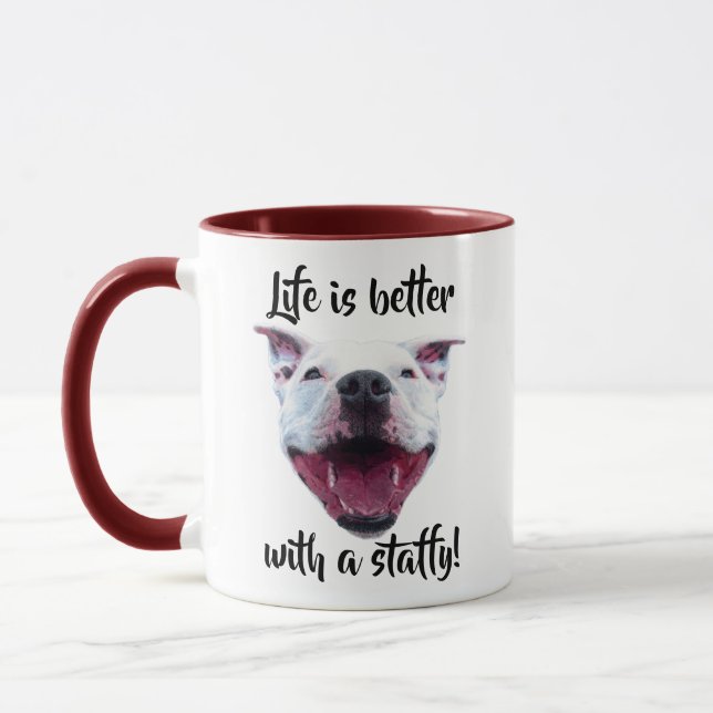 Hand Drawn Staffordshire Bull Terrier Mug (Gauche)