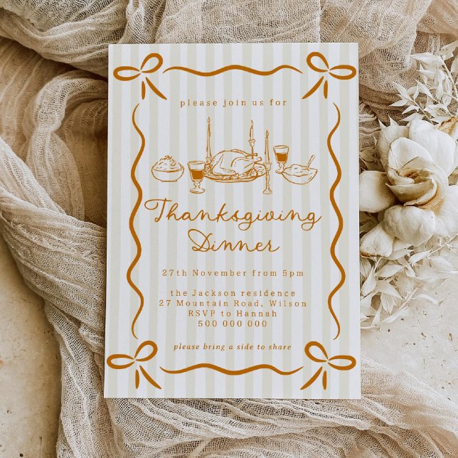 Hand Drawn Thanksgiving Dinner Invitation (Créateur téléchargé)