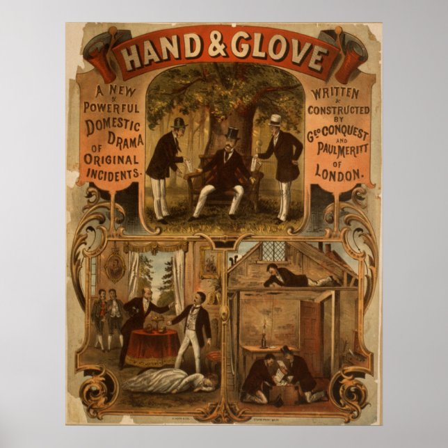Hand & Glove DRAMA Act VAUDEVILLE Poster (Devant)