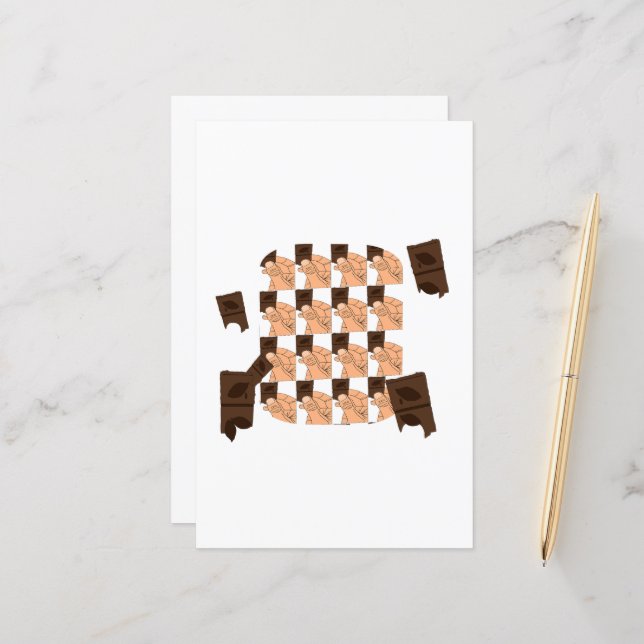 Hand holding a piece of Valentine's chocolate (Devant/Arrière en situation)