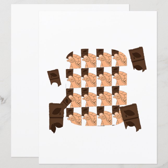 Hand holding a piece of Valentine's chocolate (Devant / Derrière)