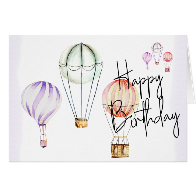 Hand Made Card Balloon - Happy Birthday (Devant horizontal)