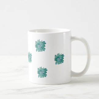 Hand-Painted Style Turquoise Floral Art Mug