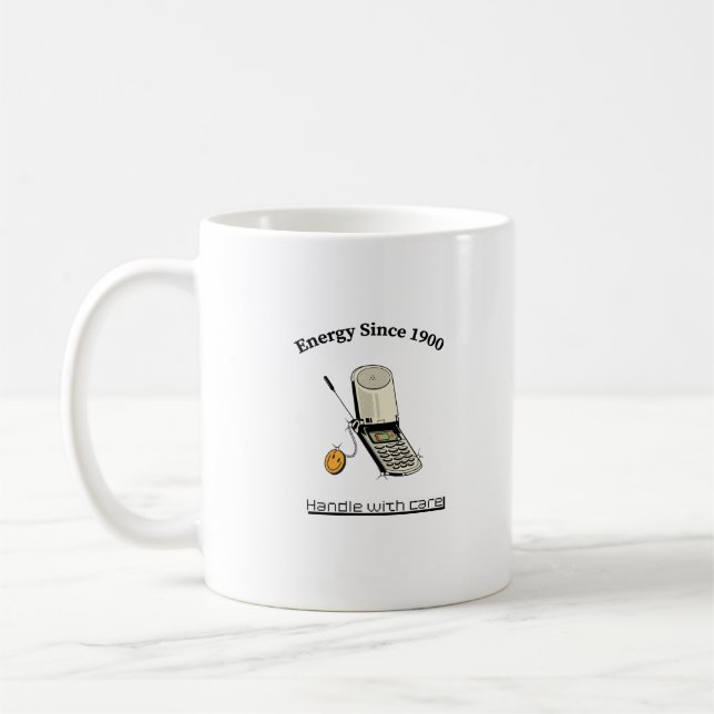 Handle With Care Retro Coffee Mug (Gauche)