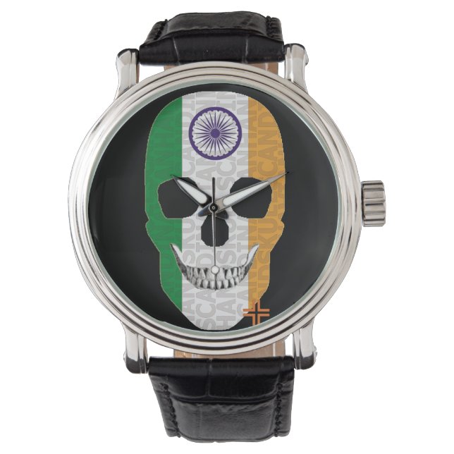 HANDSKULL Inde montre homme cuir B2 (devant)